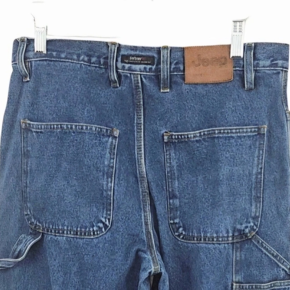 Jeep Carpenter Jeans 32x34 Denim Relaxed Fit‎ Straight Leg Teflon HT Rare Find